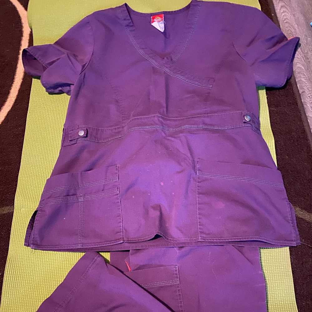 Plum dickies scrub set